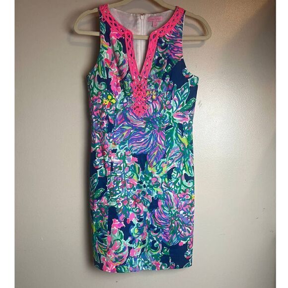 Lilly Pulitzer Ryder Shift Dress Indigo Exotic Escapade Dress Sz. 00 - Picture 2 of 7